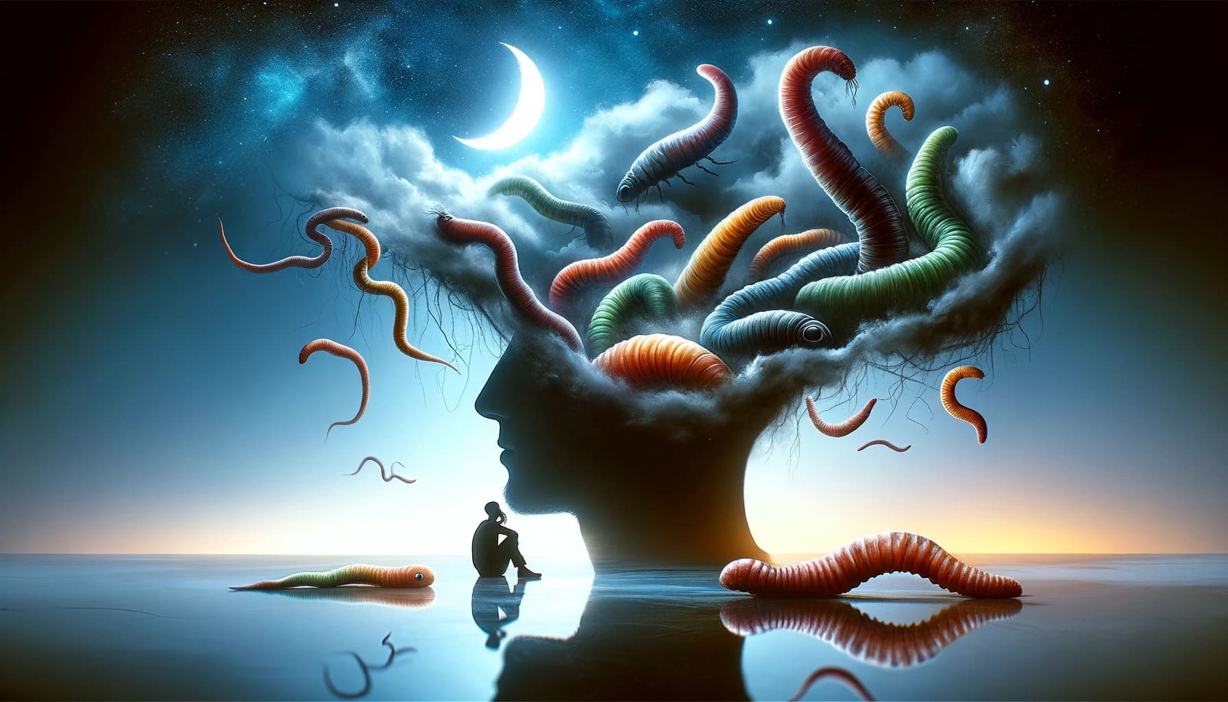 An image evoking personal reflection and growth, with a focus on the symbolism of worms in dreams, aspect ratio 16_9 An image evoking personal reflection and growth with a focus on the symbolism of worms in dreams aspect ratio 16 9