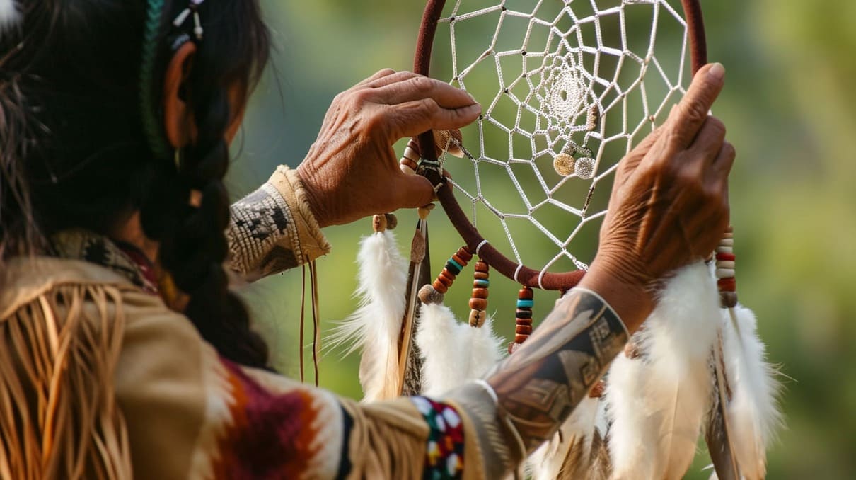 bierglas Native American making a dream catcher ar 169 v 6 843c56ab 0c06 470f 8e12 c7c28ec2d026