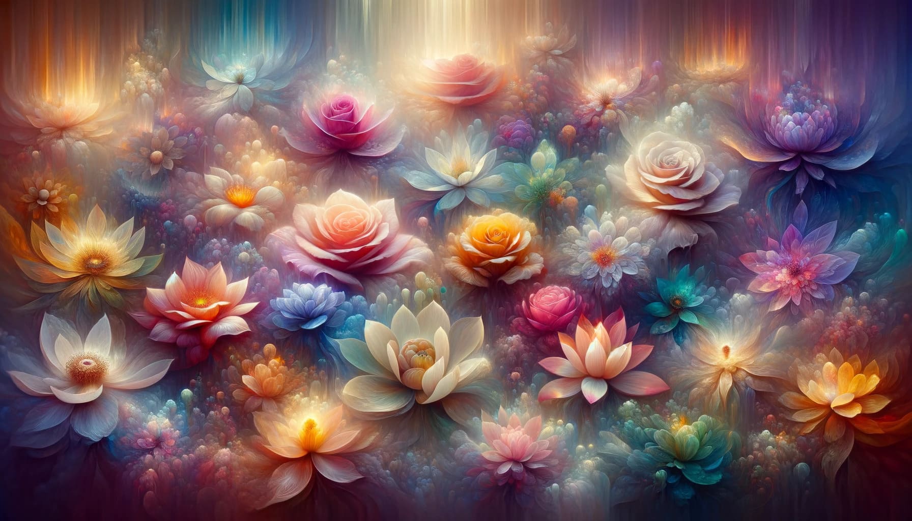 flowers in a dream-like setting flowers in a dream like setting