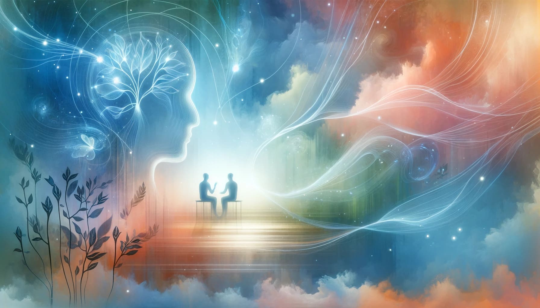 peaceful and thought provoking image representing the concept of understanding spiritual energy exchange. The scene features an abstract representat