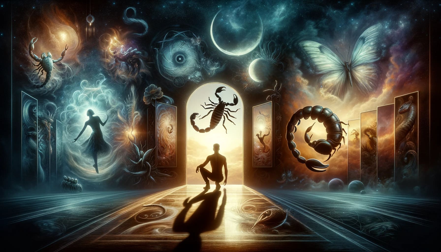 personal reflection and growth through the spiritual message of a scorpion dream. The central f
